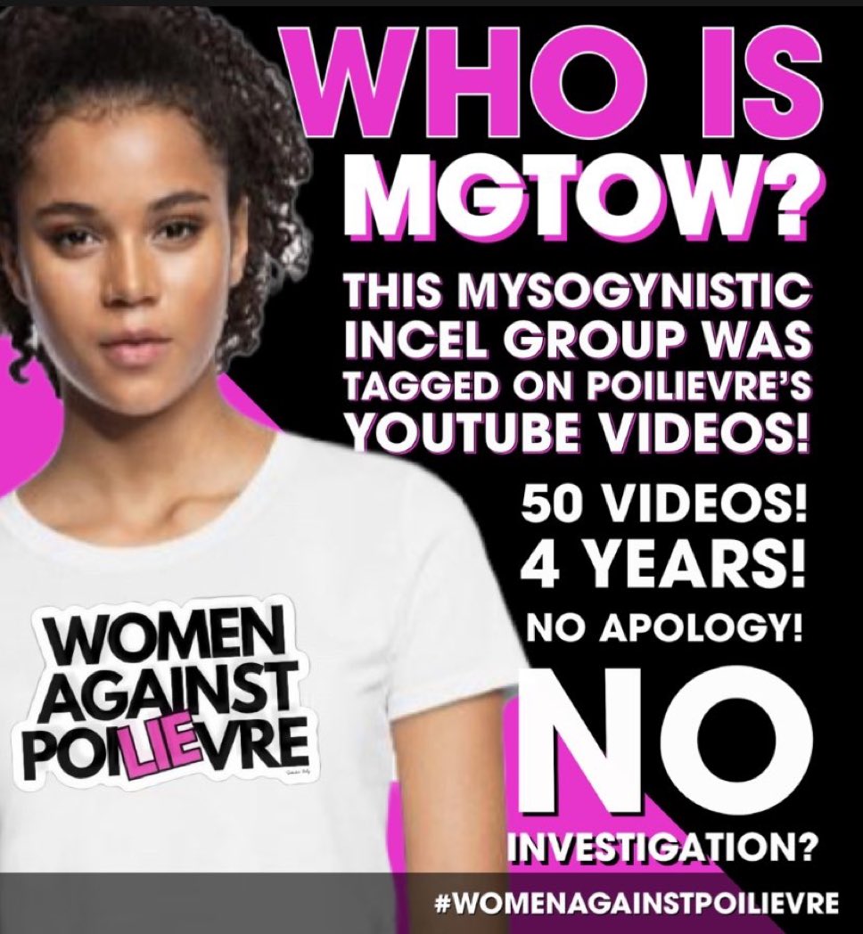 SuburbanPolly's tweet image. Pierre Poilievre inspired #WomenAgainstPoilievre when he courted Incels for 4 years #cdnpoli