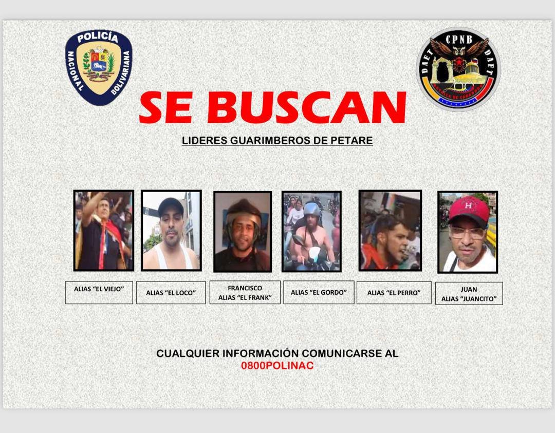 SE BUSCAN LIDERES GUARIMBEROS DE CARICUAO Y PETARE.
