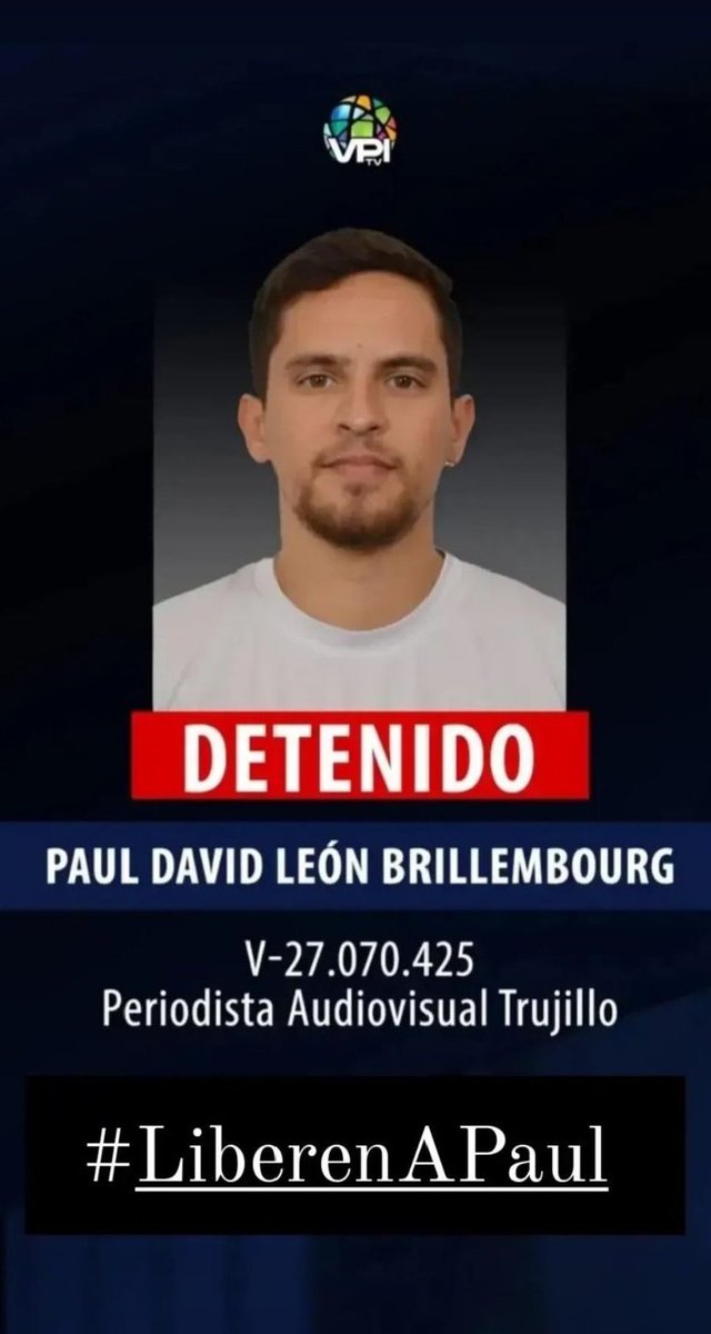 CarlosSuniagaG's tweet image. Exigimos la liberación de nuestro compañero Paul León, camarógrafo de @VPITV en Trujillo. 
#LiberenAPaul
