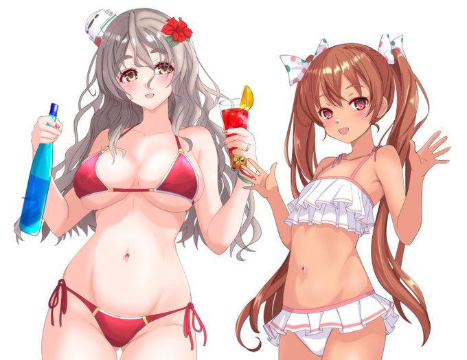 #今月描いた絵を晒そう
7月の新規絵は9枚、
水着しか描いてないのは気のせい(^q^) 