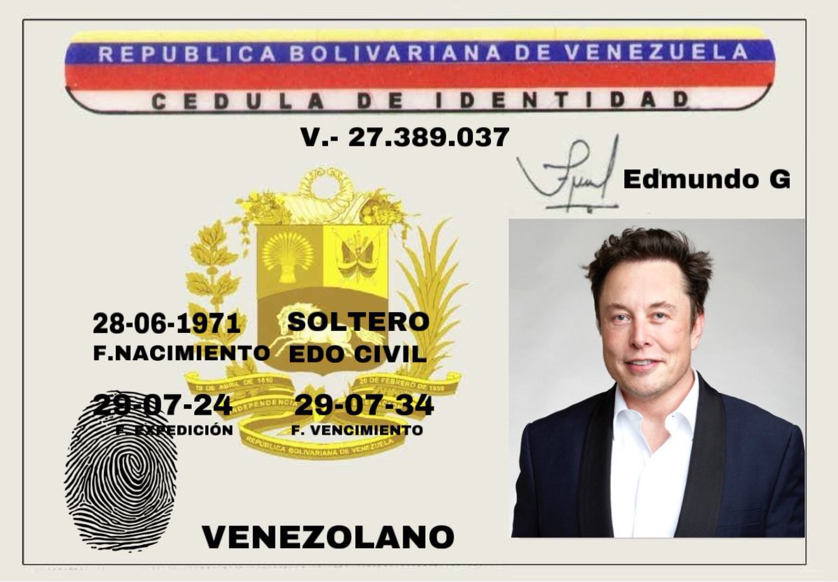 Javierito321's tweet photo. Elon Musk ya anda mas Venezolano que el Salto Angel, ya es oficialmente mas Venezolano que un montón de gente que ni pienso nombrar. Merece mínimo una estatua en Caracas. https://t.co/uAvvPUf4m3