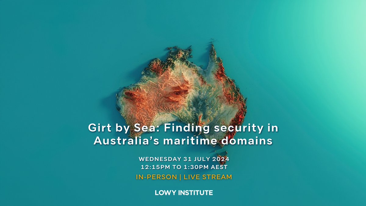 The Lowy Institute (@lowyinstitute) on Twitter photo Today at the <a href="/LowyInstitute/">The Lowy Institute</a>: <a href="/becstrating/">Bec Strating</a> and <a href="/JoanneEWallis/">Joanne Wallis</a> join <a href="/HerveLemahieu/">Hervé Lemahieu</a> to discuss their new book, 'Girt by Sea: Reimagining Australia's Security'. Tune in from 12:15pm AEST.
📺resources.lowyinstitute.org/docs/lowy-inst… Today at the <a href="/LowyInstitute/">The Lowy Institute</a>: <a href="/becstrating/">Bec Strating</a> and <a href="/JoanneEWallis/">Joanne Wallis</a> join <a href="/HerveLemahieu/">Hervé Lemahieu</a> to discuss their new book, 'Girt by Sea: Reimagining Australia's Security'. Tune in from 12:15pm AEST.
📺resources.lowyinstitute.org/docs/lowy-inst…