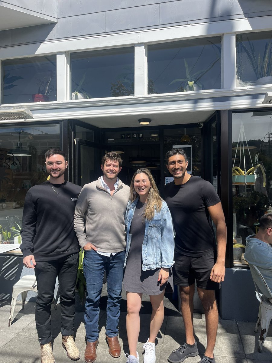 Just met with our investor <a href="/ericajersin/">Erica (Johnson) Jersin 鄭秀穎</a> over coffee. 

She founded <a href="/modernhealthco/">Modern Health</a> and grew it to a unicorn valuation in <2 years. 

Now, she and <a href="/jjersin/">John Jersin 鄭弘杰</a> are campaigning to improve SF schools. Truly a brilliant and incredible person 🤩