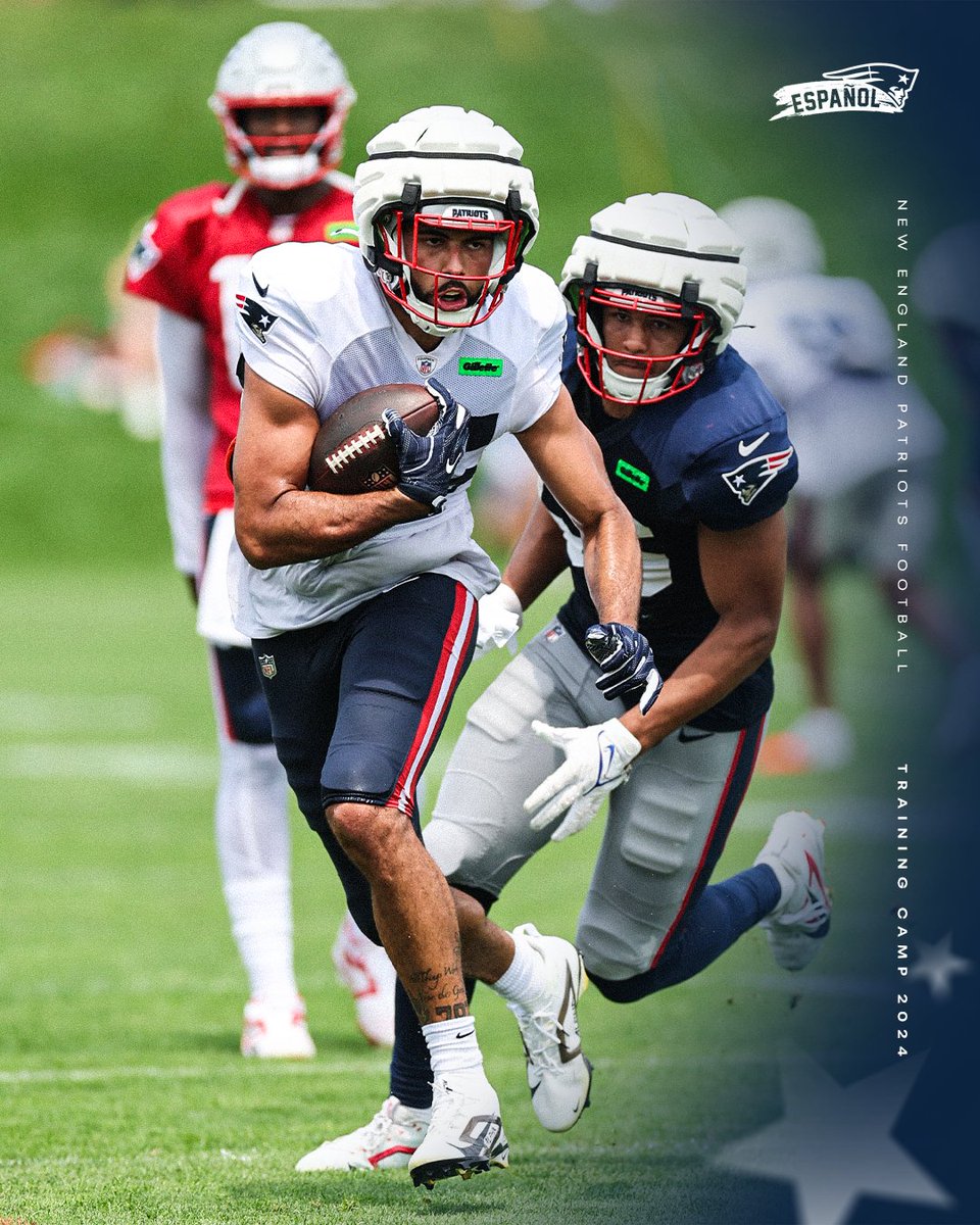 patriotsespanol's tweet photo. Acción pura y mucho contacto en el día 6⃣ de #PatsCamp 

#PatriotsEspañol https://t.co/ZxYbAQbcjM