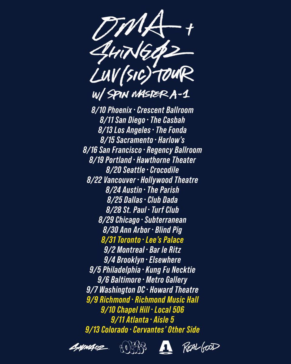 Shing02's tweet photo. UPDATED Tour Dates w/ OMA &amp; @a1championsound tix running low, let's go!!!!!
🎟️ https://t.co/JFohGVtA2V https://t.co/TNVDKRzdwX