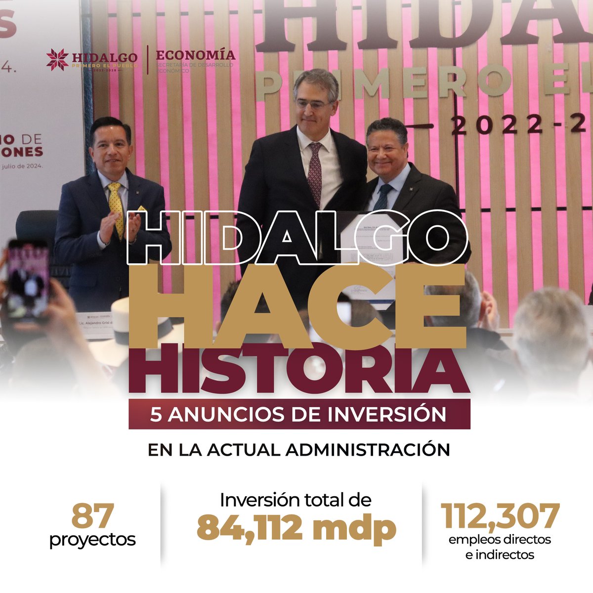 ¡Gracias a la confianza que han depositado en Hidalgo los empresarios nacionales y extranjeros!

#MáximoPotencialDeHidalgo
#HidalgoEsPotencia