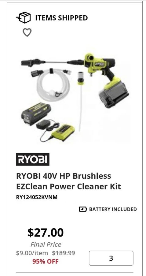 BandarsBounties's tweet image. We snagged Tools for 97% off thanks to a pricing error… here’s how it went down: 🧵

Last night at 9:00 PM PST, we dropped exclusive links to a Tools website featuring Ryobi and Rigid tools slashed to 97% off.

Our members scored big:
- $$240 Pressure Washers for just $13.50
-…