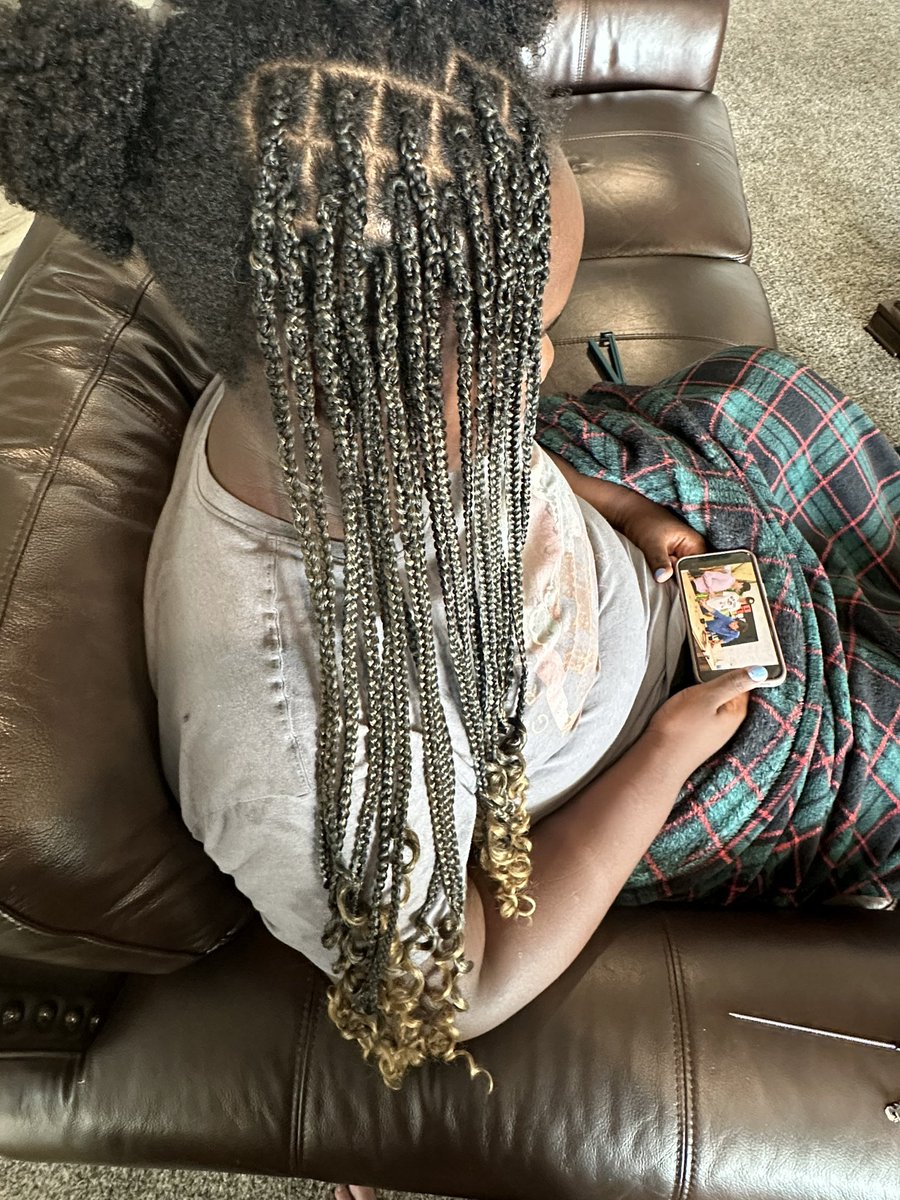 steph_crimson's tweet photo. Doing hair today! I’m installing braids for my 13 year old daughter’s back to school hair. We probably won’t finish until tomorrow. It’s a long process but I love the time with her while I do her hair. 💕 
#hairstyle #hairday #backtoschool #notaprofessional https://t.co/1H534EAAqh