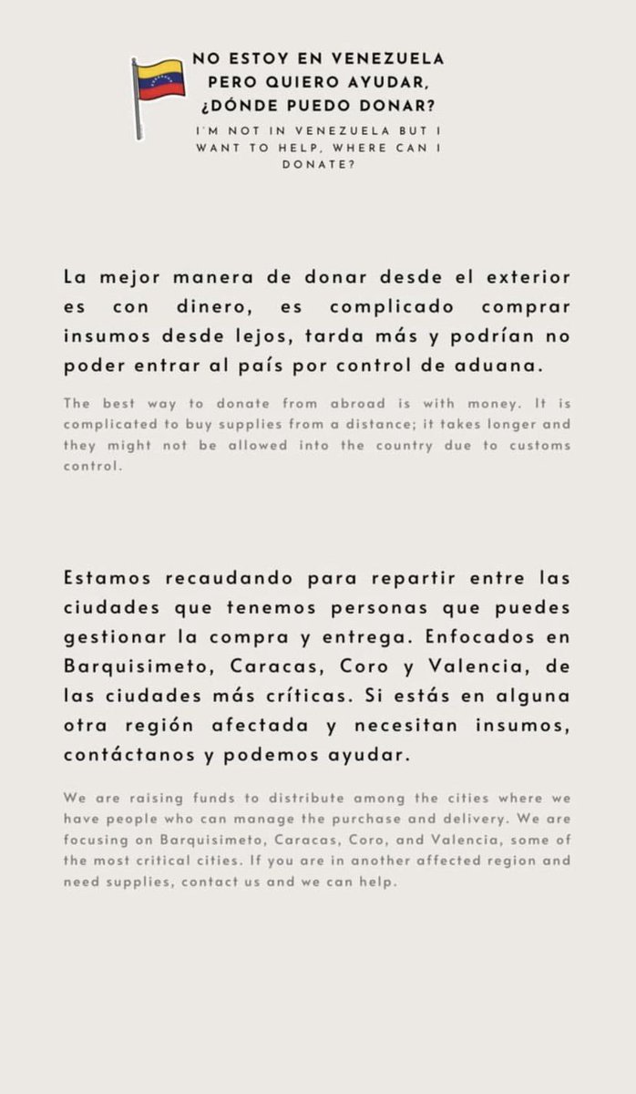 dprnik's tweet photo. ‼️NO ESTOY EN VENEZUELA PERO QUIERO AYUDAR, ¿DÓNDE PUEDO DONAR?

I'M NOT IN VENEZUELA BUT I WANT TO HELP, WHERE CAN I DONATE?‼️ https://t.co/UULsrs2wm7