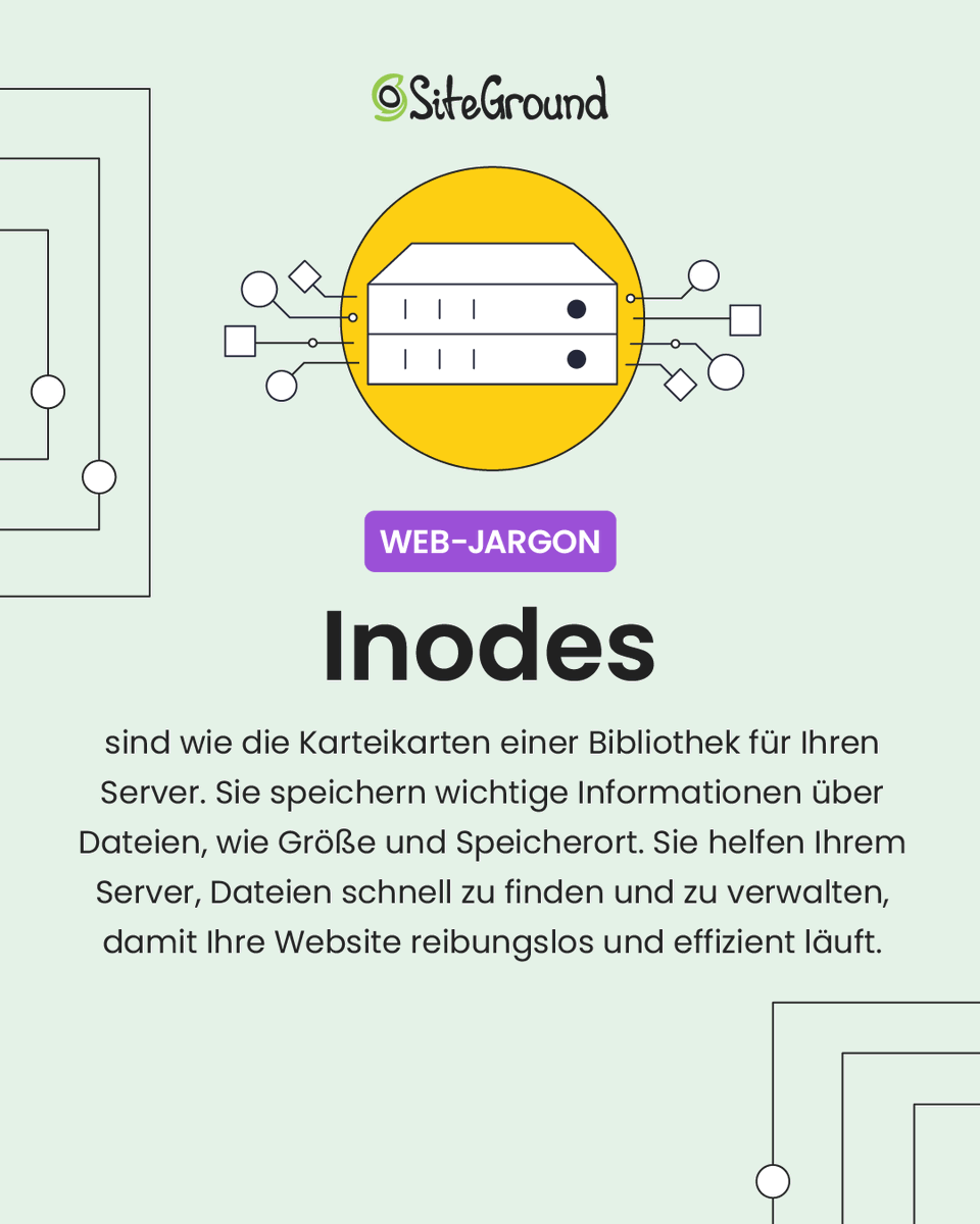 SiteGround_DE's tweet photo. 🔍 Wissen Sie, was #Inodes sind?

📂 Diese wichtigen Datenstrukturen speichern wichtige Informationen über Dateien und Verzeichnisse auf Ihrem Server. Wenn Sie Inodes verstehen, können Sie den Speicherplatz Ihrer Website besser verwalten und die Leistung verbessern.
#SiteGround https://t.co/wISOEcLe24