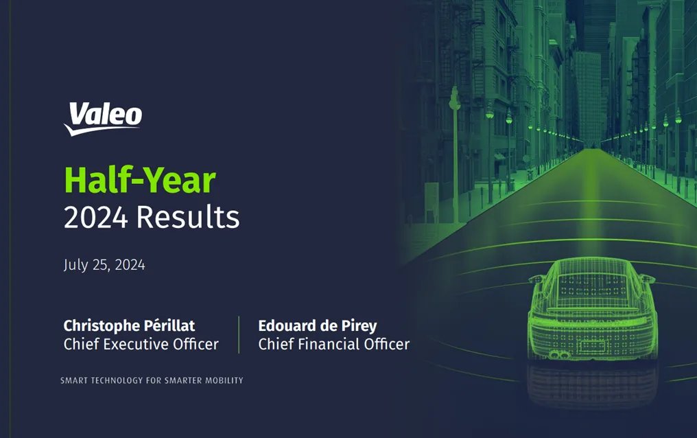 AutoUpdate14's tweet photo. Valeo 2024 half-year results #Valeo https://t.co/TEQ5BDnW98