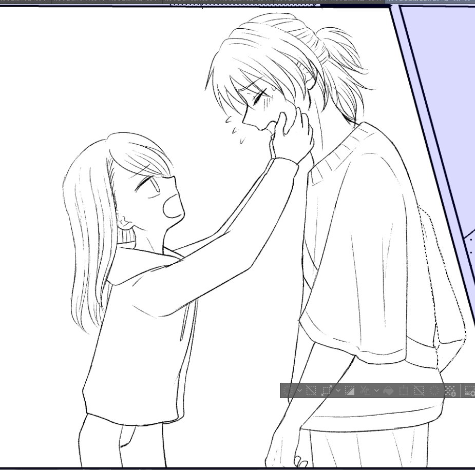 進捗。2話のペン入れが終わったのでトーン作業中～ # コミティア149 #オタクと恋と幼なじみと。