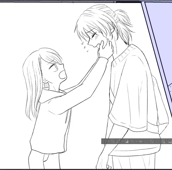 進捗。2話のペン入れが終わったのでトーン作業中～ # コミティア149 #オタクと恋と幼なじみと。