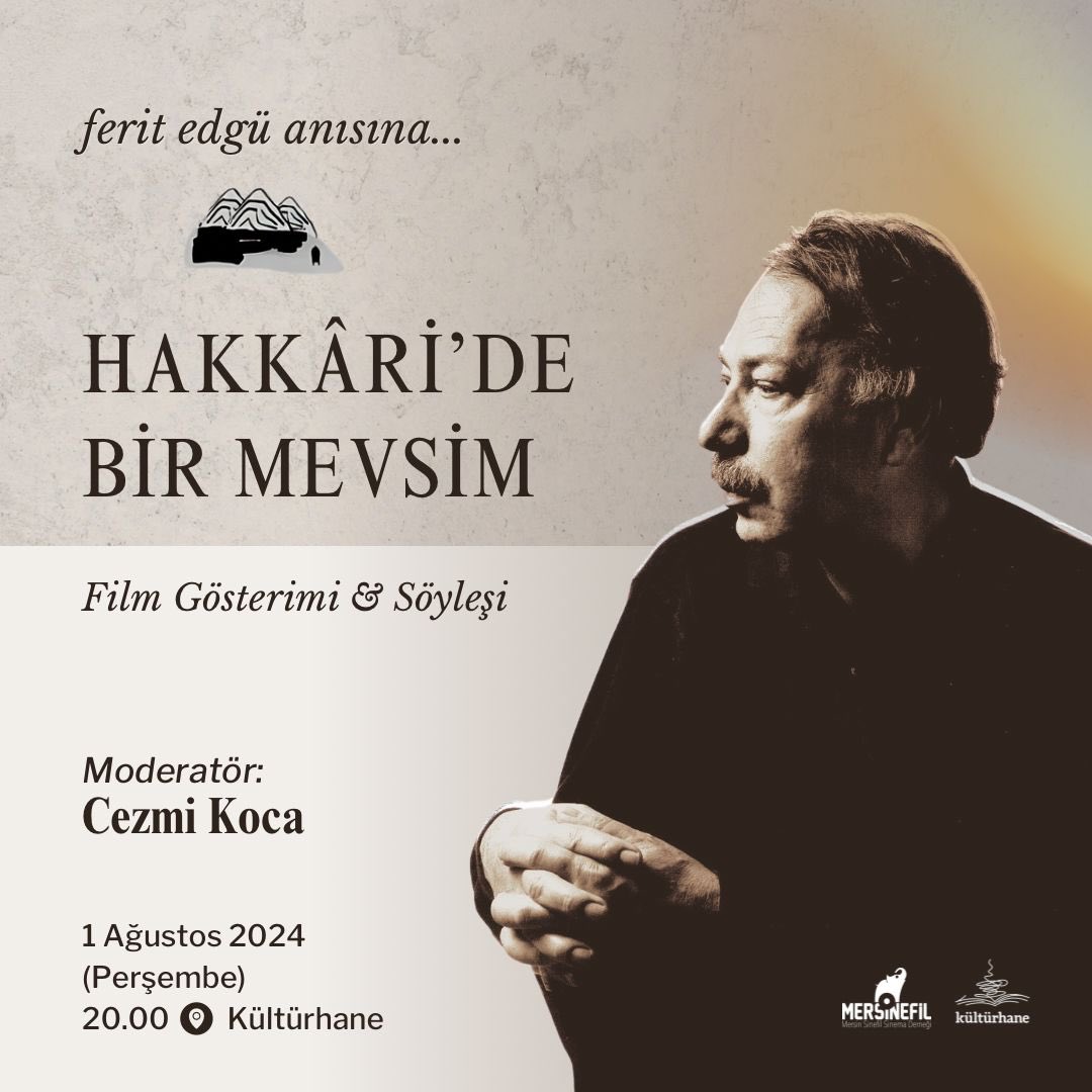 Ferit Edgü’yü anmak için tertip ettiğimiz “Hakkari’de Bir Mevsim” gösterimi öncesi Genco Erkal’ı da kaybettik. 
1 Ağustos (yarın) 20.00’da <a href="/Kulturhanemiz/">Kültürhane</a>’de gösterilecek film ve sonrasında Cezmi Koca moderatörlüğünde gerçekleşecek söyleşiden oluşan anma etkinliğimize bekleriz! 🍃