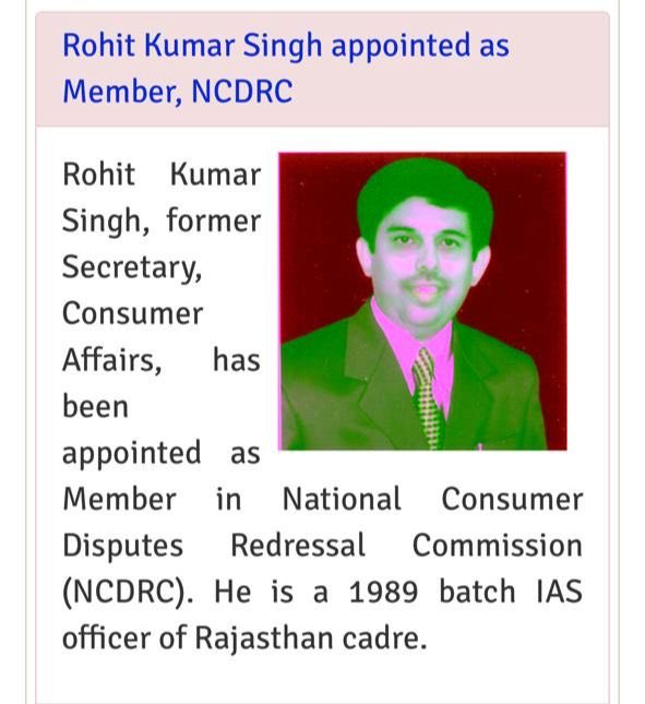Congratulations ⁦<a href="/rohitksingh/">Rohit Kumar Singh</a>⁩ Sir! 
Most well deserved and very appropriate place for you. I am certain homebuyers will get speedy justice. 
My best wishes for your new assignment.  
⁦<a href="/FightForRERAInd/">Forum For People's Collective Efforts (FPCE)</a>⁩
⁦<a href="/msshankar1961/">M.S.Shankar.</a>⁩ 
⁦<a href="/jagograhakjago/">Consumer Affairs</a>⁩