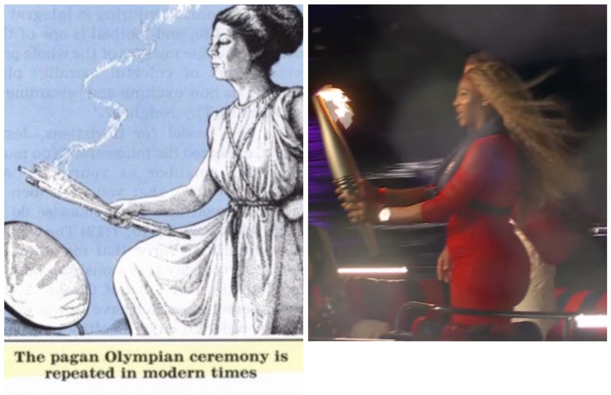 Same caption works for both pictures. 

Left pic from JW publication Awake! August 8, 1984, right pic is a press photo of a JW at the 2024 Olympic opening ceremony.