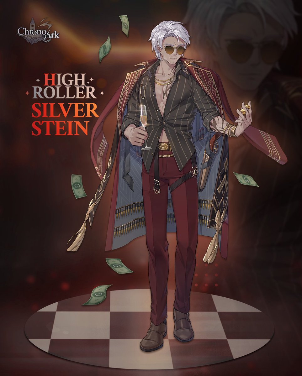 カジノコスチューム④:シルバースタイン 「カジノか…昔は少しばかり慣らしたもんだがな」 DLC第二弾、「ハイローラー」のお知らせをお届けします！  欲望と欺瞞の溢れる黄金の舞台に、調査団員たちはどんな姿で舞い降りるのか…！？