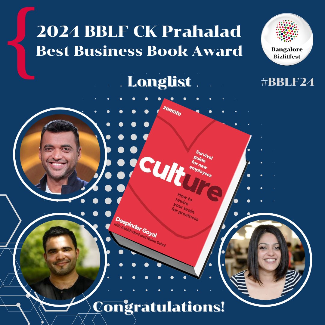 Longlist - 2024 BBLF CK Prahalad Best Business Book Award  Congratulations to Culture for making it to the award longlist! To register, visit bizlitfest.com  #bizlitfest2024 #BBLF10 #bizlitfest #BusinessInsights #BookLovers #ReadingCommunity #authors