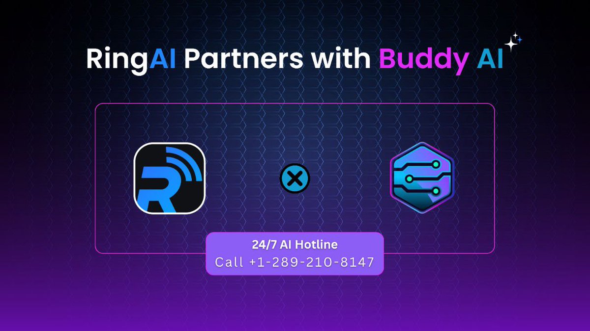 PARTNERSHIP ANNOUNCEMENT 

RingAI x BuddyAI

We are excited to announce our new partner RingAI.
Ring AI introduces an innovative AI platform designed to transform customer support and sales industries through voice-based, autonomous phone agents. 

tryring.ai/explore#buddy-…