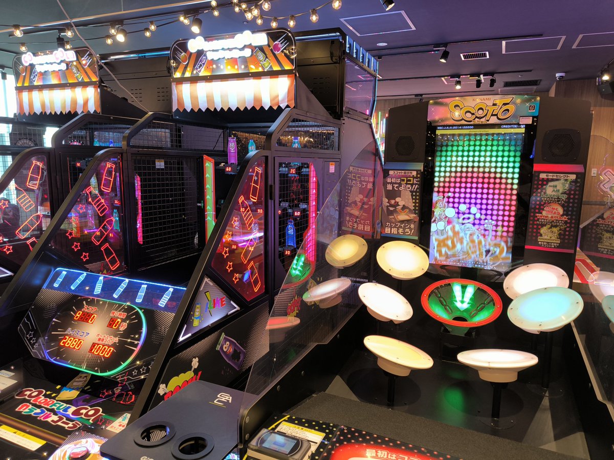 本日梅田で開業の大阪KITTE 6F GIGO Arcade Cafe Osakaに来ました！お酒やソフトドリンク・フードを楽しみながらゲーム やピンボールが出来る素敵空間！（ゲームはコインプレイ）