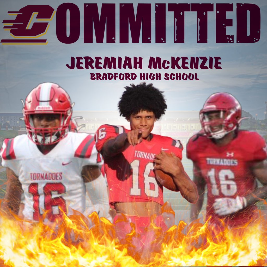 Jeremiah McKenzie (@jeremiahmcknz) on Twitter photo Very happy to announce that I have committed to <a href="/CMU_Football/">Central Michigan Football</a>. Excited for what’s next ‼️💛❤️ <a href="/Jrod2245/">Jamie Rodgers</a> <a href="/CoachMcNamara9/">Ryan McNamara</a> <a href="/Andrew_Ivins/">Andrew Ivins</a> <a href="/CoachMcElwain/">Jim McElwain</a> <a href="/CoachRyanBell/">Coach Ryan Bell</a> <a href="/coachmay7474/">David May</a> <a href="/EdOBrienCFB/">EdOBrienCFB</a> <a href="/CoachMikeMcGee/">Michael McGee</a> @CustanceCalvin @RivalsFriedman <a href="/bhernyscoutguy/">Brian Herny</a> <a href="/MohrRecruiting/">Brian Mohr</a> Very happy to announce that I have committed to <a href="/CMU_Football/">Central Michigan Football</a>. Excited for what’s next ‼️💛❤️ <a href="/Jrod2245/">Jamie Rodgers</a> <a href="/CoachMcNamara9/">Ryan McNamara</a> <a href="/Andrew_Ivins/">Andrew Ivins</a> <a href="/CoachMcElwain/">Jim McElwain</a> <a href="/CoachRyanBell/">Coach Ryan Bell</a> <a href="/coachmay7474/">David May</a> <a href="/EdOBrienCFB/">EdOBrienCFB</a> <a href="/CoachMikeMcGee/">Michael McGee</a> @CustanceCalvin @RivalsFriedman <a href="/bhernyscoutguy/">Brian Herny</a> <a href="/MohrRecruiting/">Brian Mohr</a>