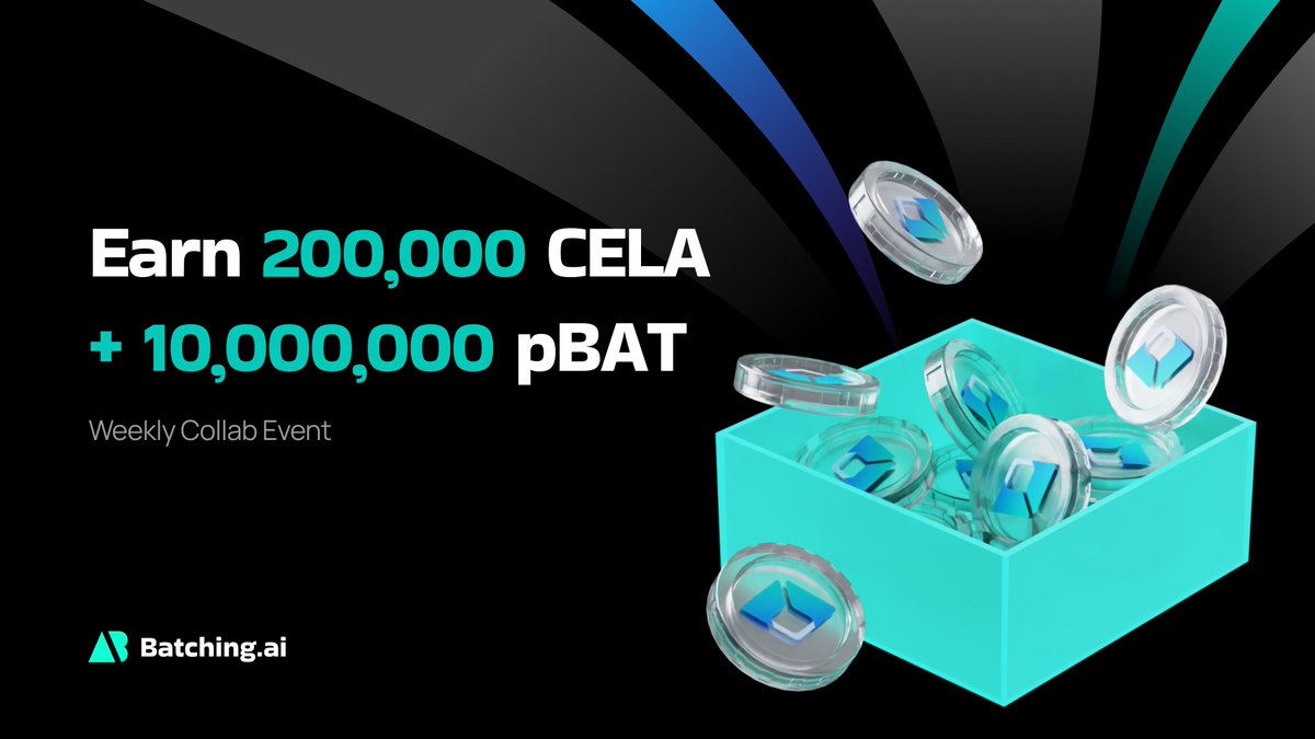 Batching.ai (@batchingai) on Twitter photo 🎀 Collab Event Launched
🚀 Exciting news! We've teamed up with <a href="/CeluvPlay/">CeluvPlay💎</a> for an exclusive AI & NFT collaboration.
Experience creating your own AI-driven images with NERDi MOODi GENESIS NFT.
🎉 Don't miss out a total of 200,000 CELA and 10M pBAT!
▶️ batching.ai 🎀 Collab Event Launched
🚀 Exciting news! We've teamed up with <a href="/CeluvPlay/">CeluvPlay💎</a> for an exclusive AI & NFT collaboration.
Experience creating your own AI-driven images with NERDi MOODi GENESIS NFT.
🎉 Don't miss out a total of 200,000 CELA and 10M pBAT!
▶️ batching.ai