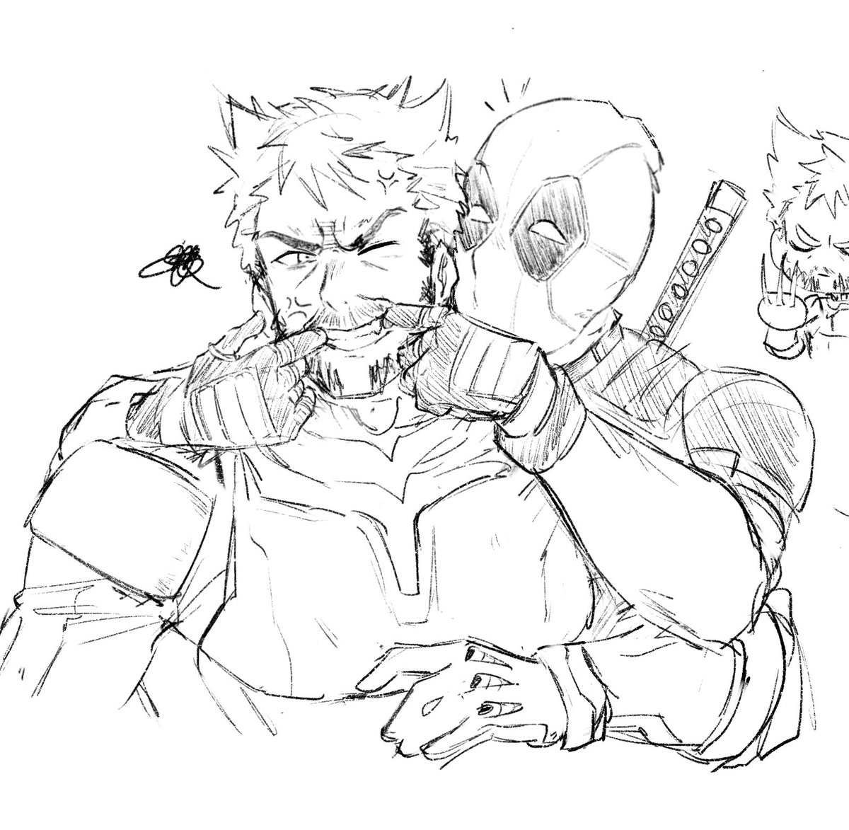 _millanyy's tweet photo. Doodles i drew after seeing #DeadpoolAndWolverine 😁😁 https://t.co/WwK6usSUwD