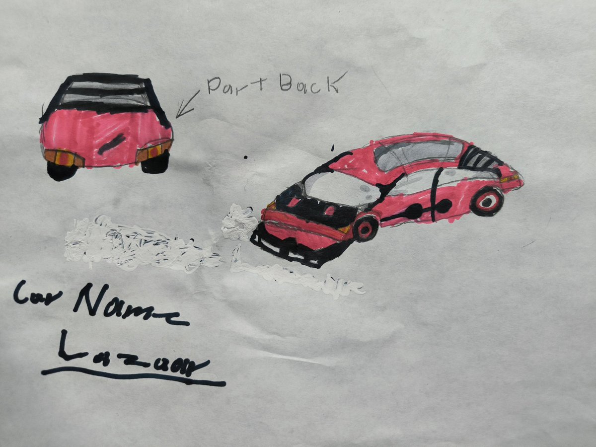 Dusteel's tweet image. My son just invented a car concept #lazaar @Hot_Wheels