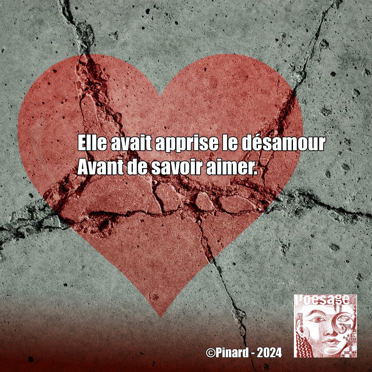 poesage_27's tweet photo. Elle avait apprise le désamour 
Avant de savoir aimer.

©Pinard -    2024
.
.
.
#aimer #couple #amour #desamour #savoir #apprendre #desillusion #froideur
#poeme #poem #poesie #poetry
#instapoem #instapoetry #ecriture #writing #poesiefrancaise https://t.co/hdQPAZhHa9