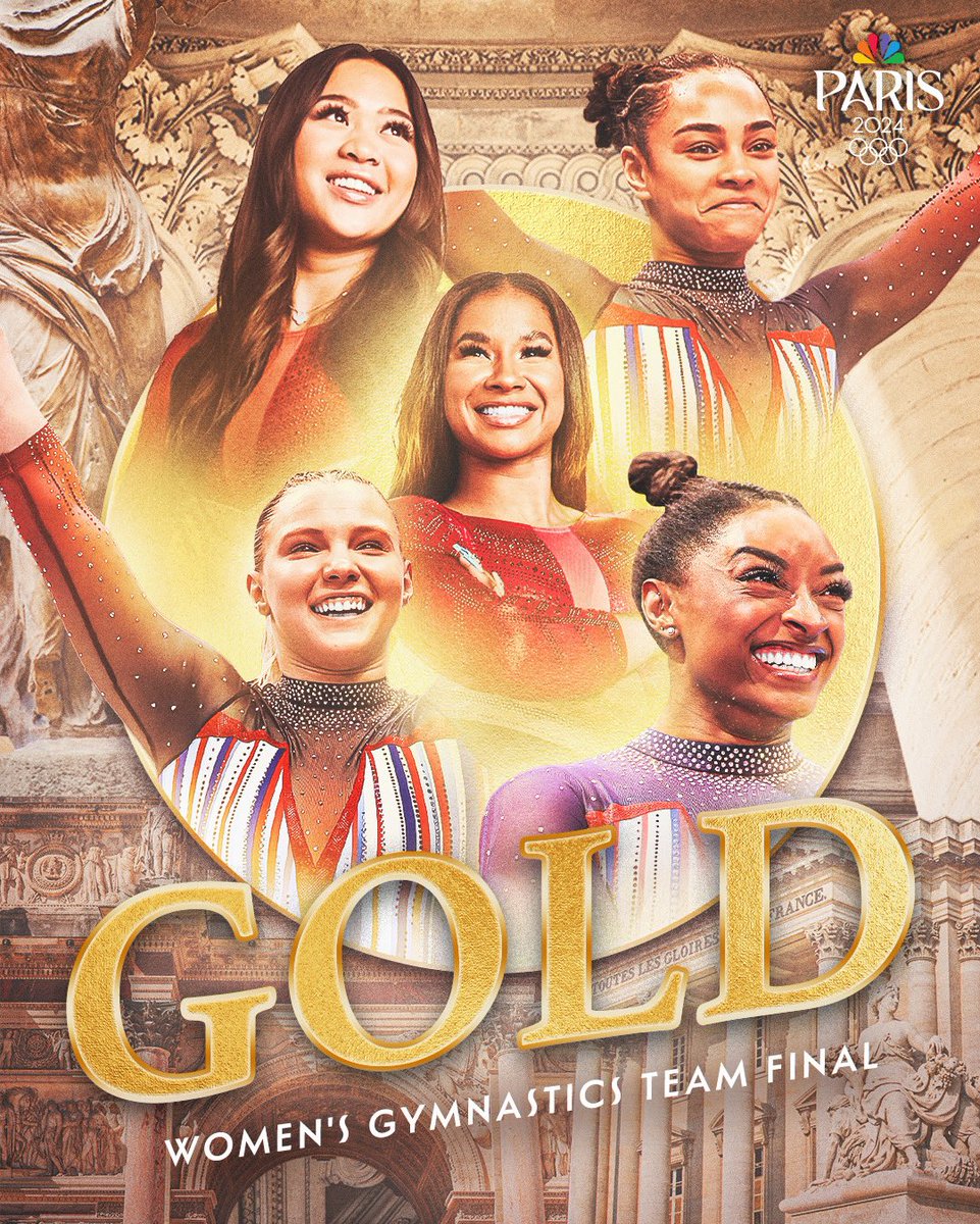GOLDEN GIRLS. ⭐

USA Gymnastics takes gold in the women’s gymnastics team final! 🥇 #ParisOlympics