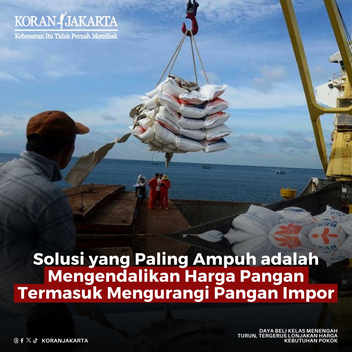 Direktur Celios, Bhima Yudisthira, mengatakan solusi yang paling ampuh adalah mengendalikan harga pangan termasuk mengurangi pangan impor yang sensitif terhadap pelemahan kurs rupiah.