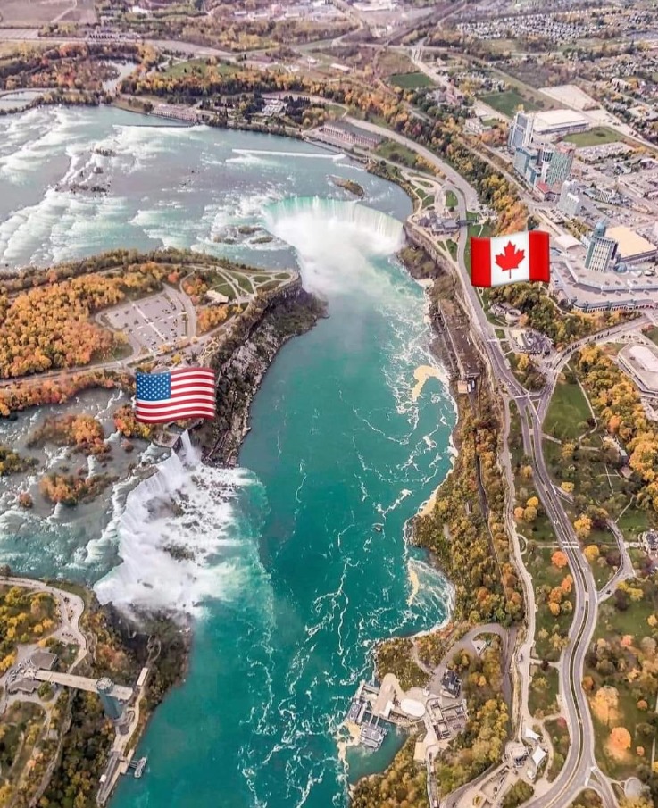 It's like the most spectacular "border line" in the world - Canada and the United States are separated only by Niagara Falls! Every time I stand by the falls, I seem to hear the two countries whispering, hello