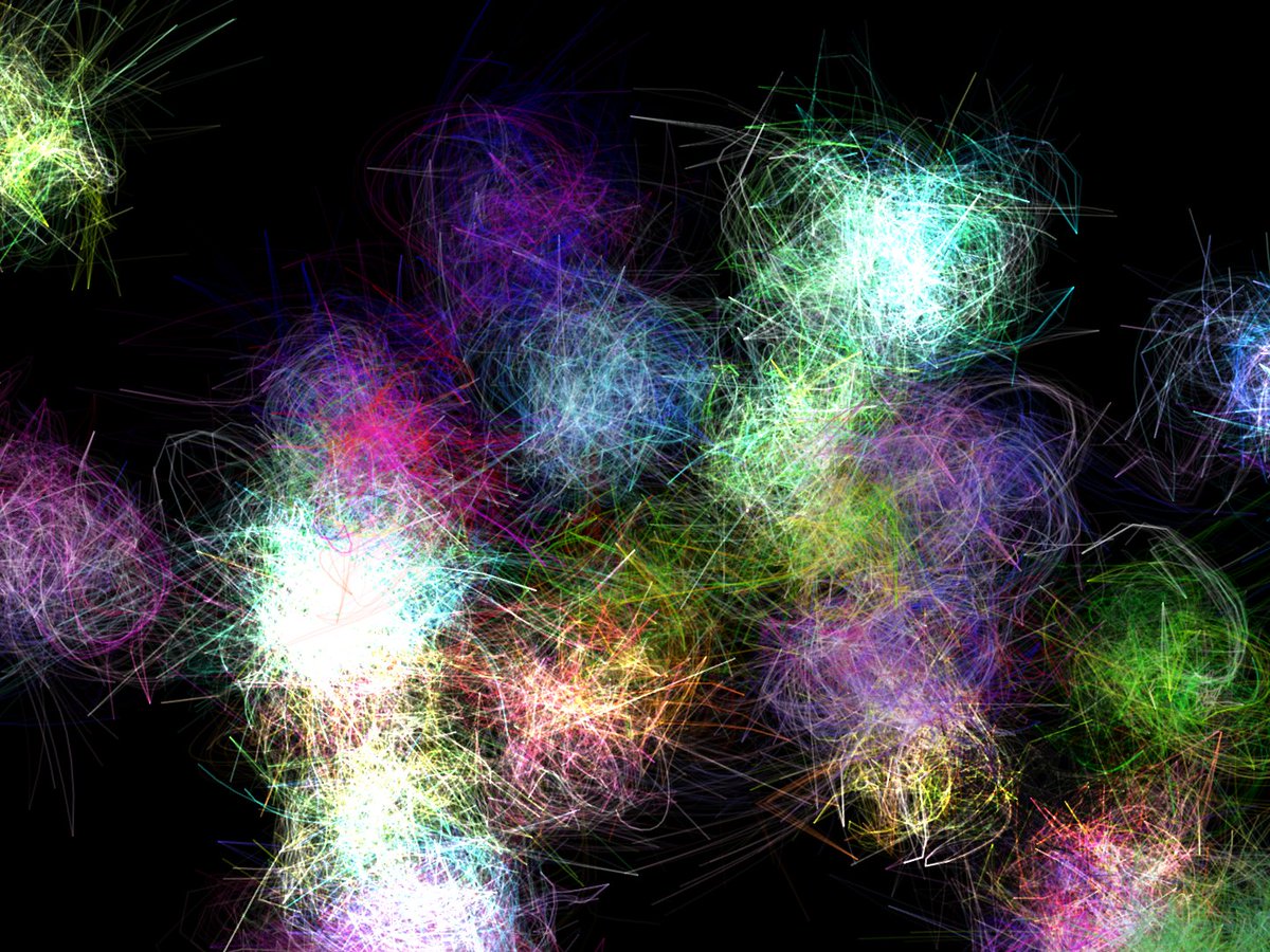 gin_graphic's tweet image. 花火の乱れ打ちをイメージしました。

#CreativeCoding花火大会 で色々な花火を見つつ、自分でも夏らしいものを作る。コードを書くことで季節を感じられるのは楽しいですね。

#p5js #generativeart