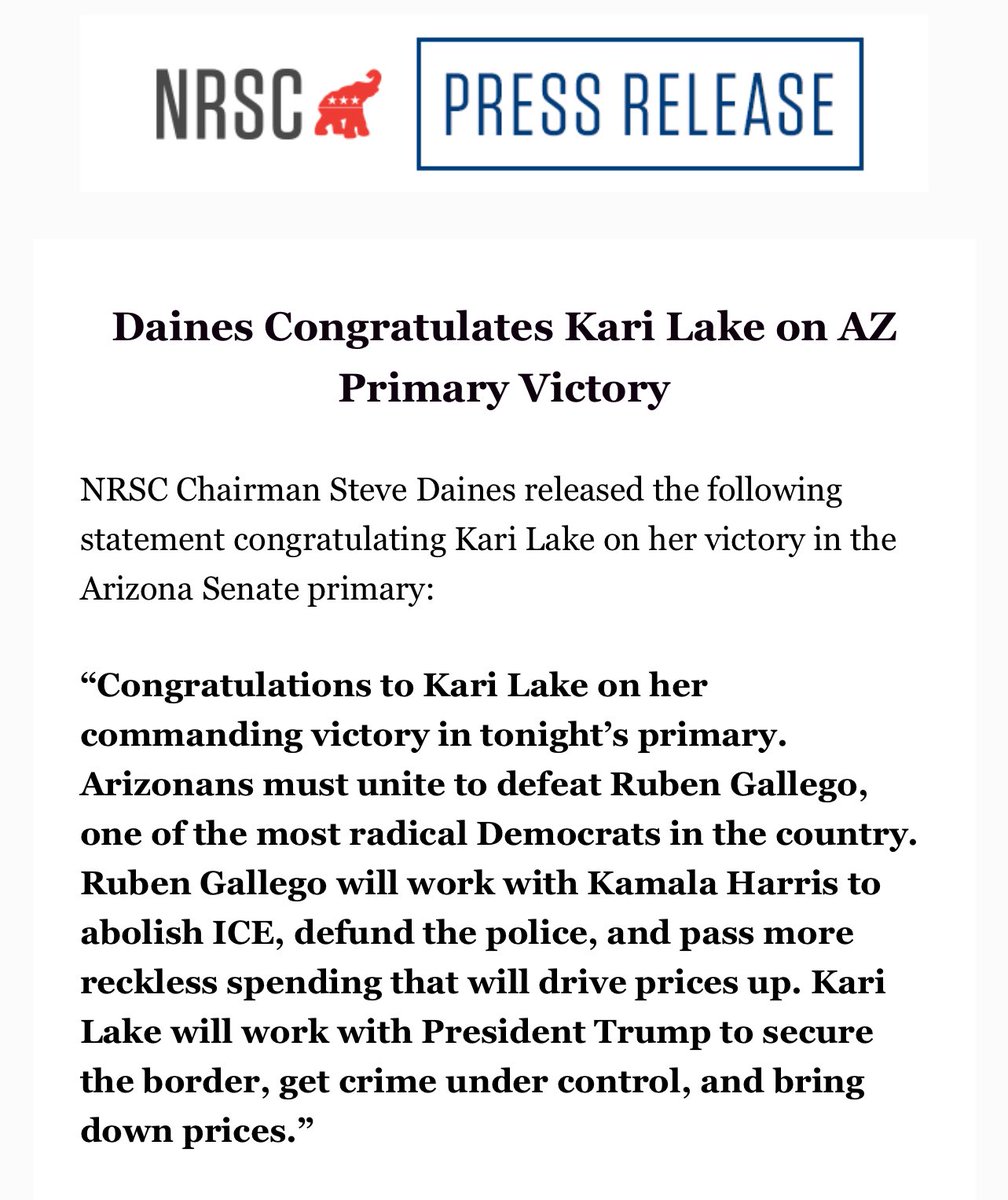NRSC's tweet image. Congrats @KariLake! #AZSen