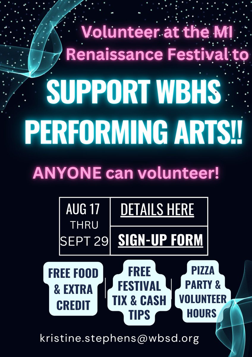 Kristine Stephens (@kristinewbhs) on Twitter photo Please help spread the word! This opportunity is INCREDIBLE! <a href="/ericpaceWBHS/">Eric Pace</a> <a href="/WBHStheatre/">WB Theatre</a> <a href="/wbloomfieldschl/">wbloomfieldschl⚓️</a> #onlyWB #LakerNation
Details link here: docs.google.com/document/d/1f5…
Sign-up link here: forms.gle/SZBJiRTxZxLCvc… Please help spread the word! This opportunity is INCREDIBLE! <a href="/ericpaceWBHS/">Eric Pace</a> <a href="/WBHStheatre/">WB Theatre</a> <a href="/wbloomfieldschl/">wbloomfieldschl⚓️</a> #onlyWB #LakerNation
Details link here: docs.google.com/document/d/1f5…
Sign-up link here: forms.gle/SZBJiRTxZxLCvc…