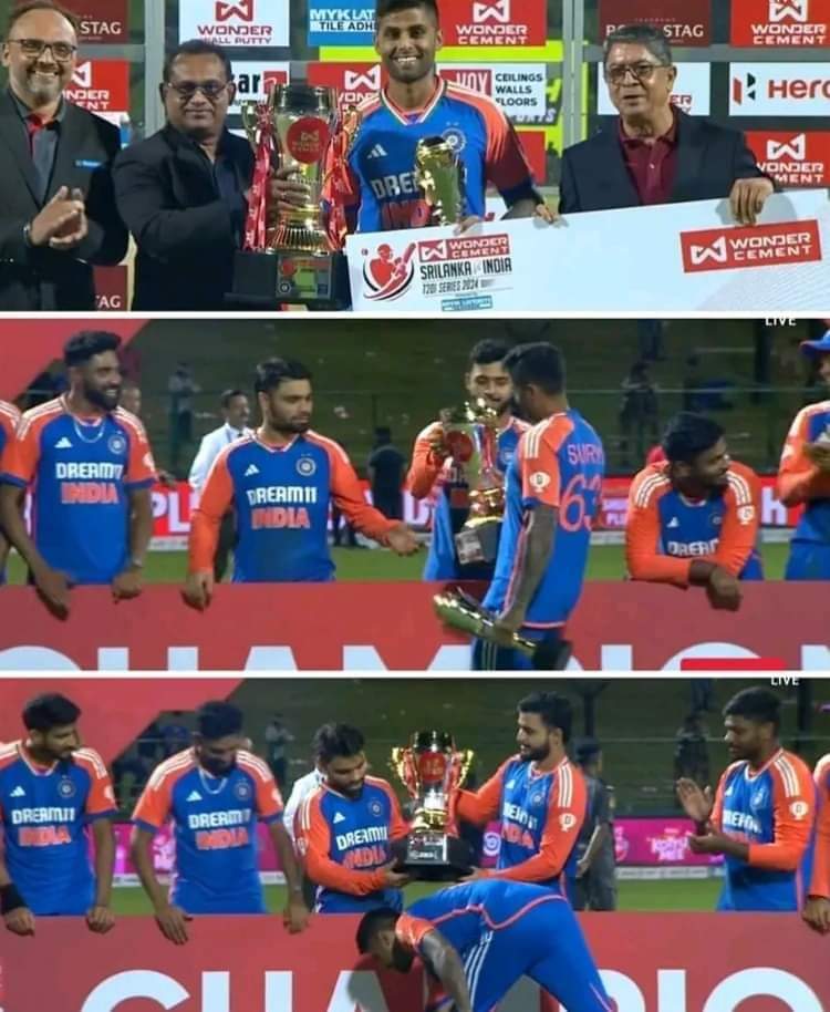 कप्तान सूर्यकुमार यादव ने रिंकू सिंह और रियान पराग को ट्रॉफी सौप कर मनाया जशन। इनके लिए एक लाइक तो बनता है।#Surya KumarYadav#Rinku Singh#riyanParag