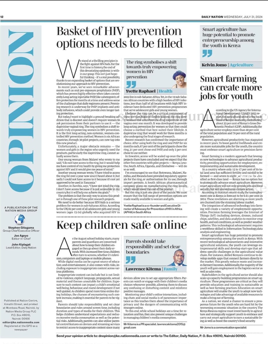 jackie_kaleha's tweet image. My friend @lawrencekitema gave me afew tips about controlling screentime for my children during this holiday season. Check today's Nation newspaper for more insights!. Very helpful indeed!.
