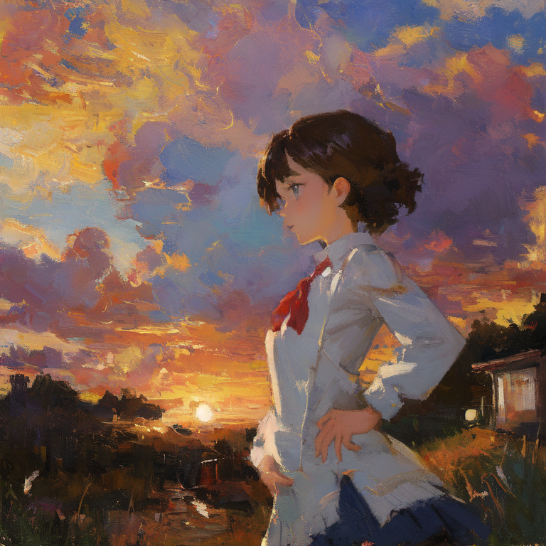 夕焼けも良い

#AIイラスト 
#AIart