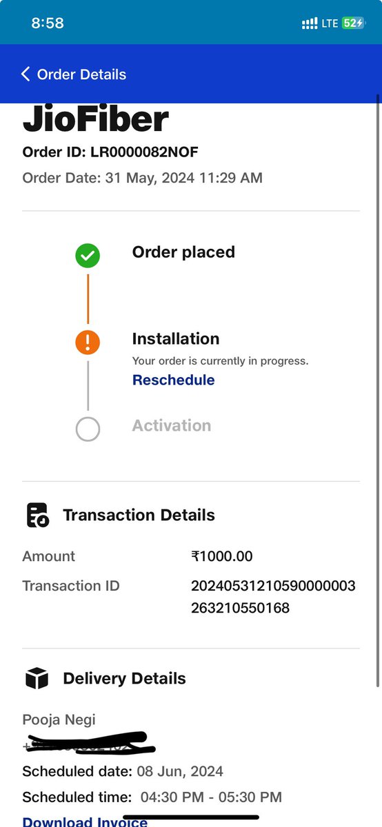 poojanegi43's tweet photo. @JioCare @jagograhakjago @DoT_India @AkashMAmbani #fakejio #ScamAlert #scamjio #CustomerServiceFail #scammed
Many jio customers are facing same issue installation is on hold money is not getting refunded. While booking only they asking payment. https://t.co/GXkT6wlrAw