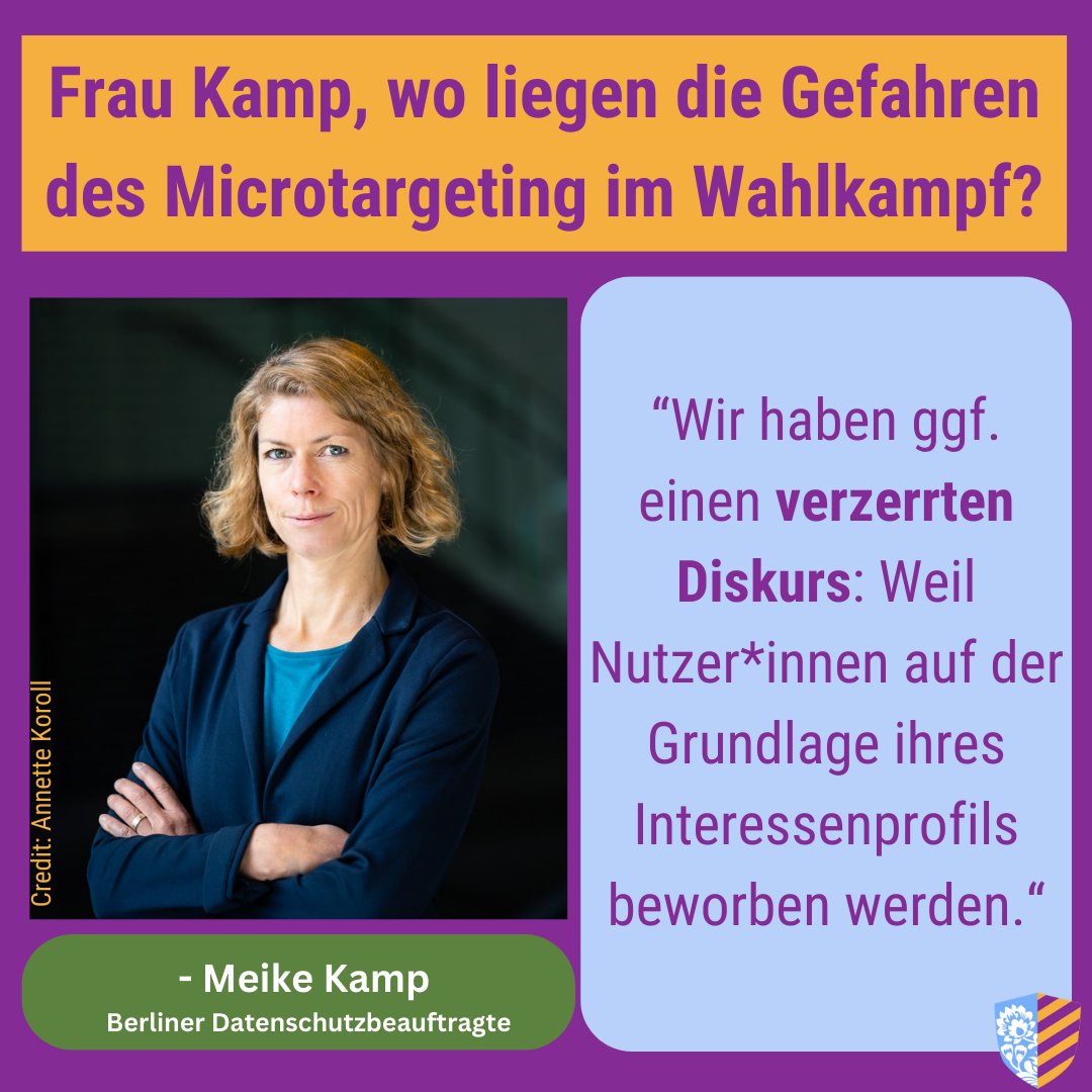 karina_filusch's tweet photo. JETZT HÖREN: die spannende neue #DaSou-Folge zum Thema #Microtargeting im politischen #Wahlkampf!
Unser Interview Gast und #Datenschutzexperte: Meike Kamp, Berliner Datenschutz Beauftragte!
Zu finden bei Deiner Lieblings-Podcastapp oder ➡️https://t.co/ZRDJVPJnpo https://t.co/TVO5Md31vy