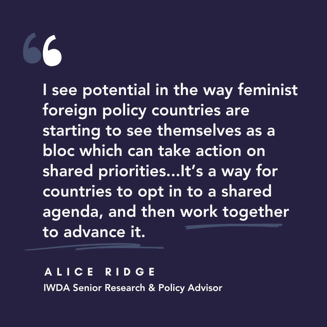 IWDA (@iwda) on Twitter photo In July, IWDA's Senior Research & Policy Advisor <a href="/alicejaneridge/">Alice Ridge</a> attended the Third Ministerial Conference on #FeministForeignPolicy #IIICoPEF.
In a new piece for IWDA, Alice shares her reflections on the event & what it tells us about the future of #FFP: loom.ly/XhC_i9g In July, IWDA's Senior Research & Policy Advisor <a href="/alicejaneridge/">Alice Ridge</a> attended the Third Ministerial Conference on #FeministForeignPolicy #IIICoPEF.
In a new piece for IWDA, Alice shares her reflections on the event & what it tells us about the future of #FFP: loom.ly/XhC_i9g