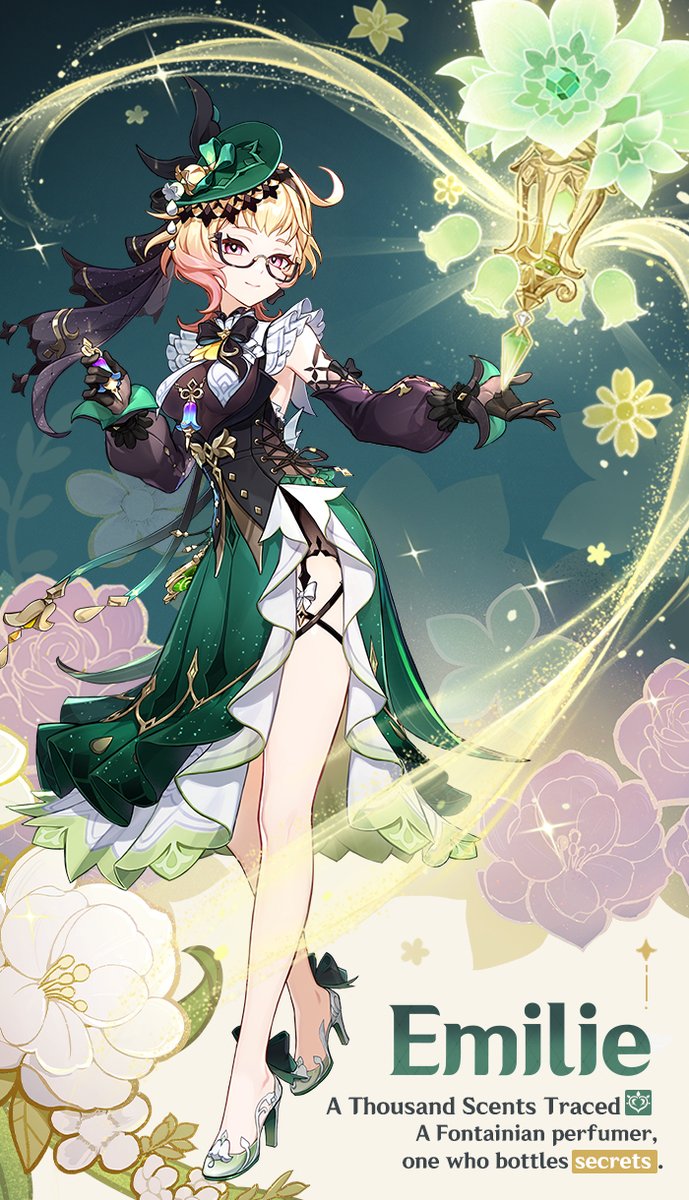 GenshinImpact's tweet photo. Character Introduction — "A Thousand Scents Traced" Emilie #GenshinImpact4ꓸ8 #GenshinImpact #Emilie

"Ah, now there's an idea... Just a moment, please. I need to jot this down."
Hello, Traveler! The character we're introducing today is both an excellent listener and an exemplary respondent, and she is none other than Emilie, a Fontainian perfumer.

See Full Details: https://t.co/mqYJ5LRlvO