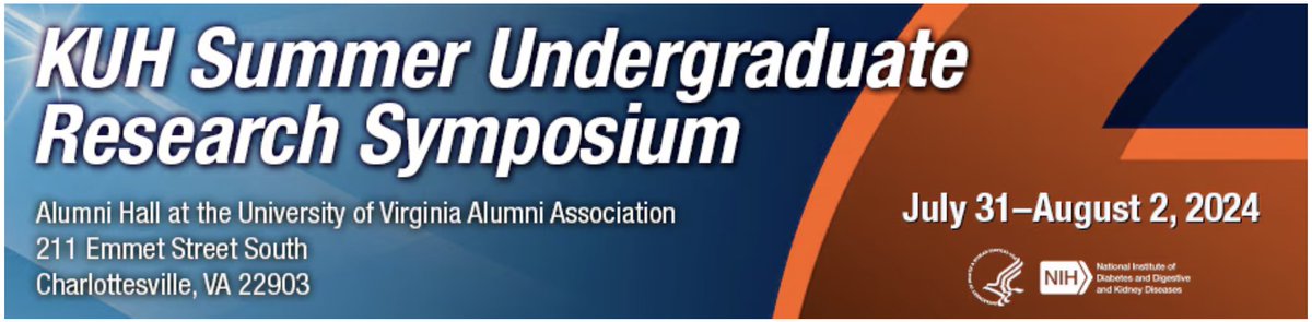 VA K-TUTOR <a href="/UVANeph/">UVA Nephrology</a> is excited to host the KUH Undergraduate Symposium 2024. Welcome to <a href="/UVA/">UVA</a>  young scientists, luminary mentors, @NIDDK Director Dr Grif Rodgers, Dr Vivian Pinn, Mr Paul Conway, Dr Crystal Gadekbeku, Dr Jennifer Charlton, Dr Rose Hill rb.gy/se0jkf