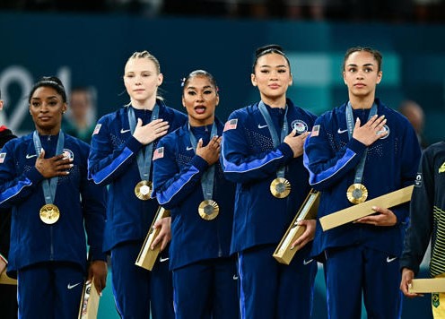 hudsonwade's tweet image. Congratulations to the US Olympics women gymnastic team...  2024 gold medal winners. Wait. But is this Diversity, Equity &amp;amp; Inclusion? We&apos;ll soon hear that it is. Just saying.