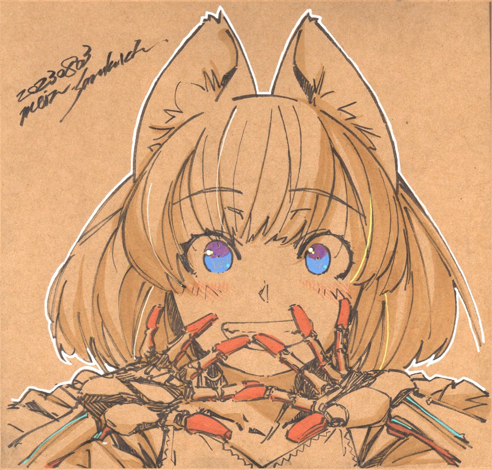 「このところ描いてないスクラップブック。#狐娘 #サイボーグ #スクラップブック 」|meiz：BOOTHで原画・素材等販売のイラスト