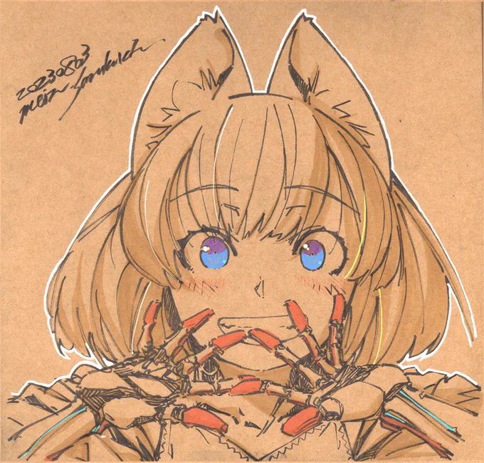 このところ描いてないスクラップブック。#狐娘 #サイボーグ #スクラップブック #気まぐれ再掲 