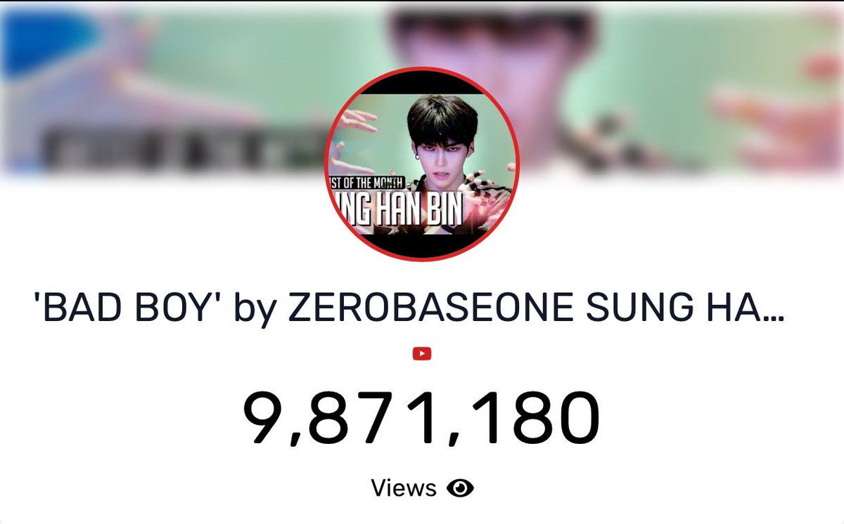 SHBStream's tweet photo. [240731 1:30 P.M KST UPDATE]
‘BAD BOY’ by ZEROBASEONE SUNG HANBIN (성한빈) | July 2024 | Artist Of The Month

We are getting near 10M😍 Keep going Allindans🔥

🎯: 10M Views + 450K Likes🔜
⌛️: 9,871,180 Views + 410K Likes
▶️: https://t.co/KWYSEDhhZx

Stream the video together with other Hanbin’s videos/Fancams until we achieve our target together!

AOTM BAD BOY SUNG HANBIN
#ArtistOfTheMonthHanbin
#7월의아티스트성한빈
#SUNGHANBIN
