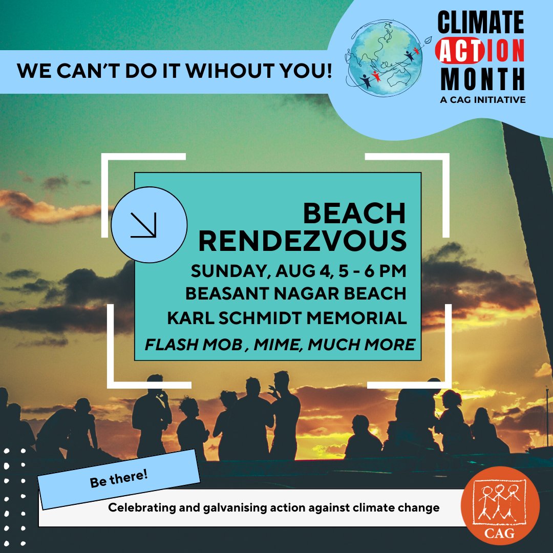 CAGChennai's tweet photo. Wohoo Chennai! Mark your calendar!
Our first public event of #ClimateActionMonth is just 3 days away. Do join us for a fun-filled weekend. No registrations needed. https://t.co/6Ns0XSVUhE