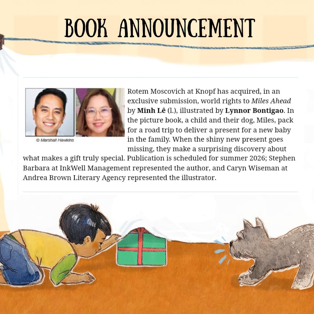 Lynnor Bontigao 🍥🇵🇭🇺🇲 (@lynnorbontigao) on Twitter photo What a present this is! I can't believe I get to work on <a href="/bottomshelfbks/">Minh Lê</a> sweet story. Thx much @Spanish_Broom <a href="/KnopfBFYR/">Knopf BFYR</a> our agents Stephen Barbara <a href="/Inkwellmgmt/">InkWell Management</a> & <a href="/CarynWiseman/">Caryn Wiseman</a> <a href="/AndreaBrownLit/">Andrea Brown Lit</a> for this pairing! So happy to work again with AD Sarah Hokanson.
Minh! Me? Gaahh!🤯🎁 What a present this is! I can't believe I get to work on <a href="/bottomshelfbks/">Minh Lê</a> sweet story. Thx much @Spanish_Broom <a href="/KnopfBFYR/">Knopf BFYR</a> our agents Stephen Barbara <a href="/Inkwellmgmt/">InkWell Management</a> & <a href="/CarynWiseman/">Caryn Wiseman</a> <a href="/AndreaBrownLit/">Andrea Brown Lit</a> for this pairing! So happy to work again with AD Sarah Hokanson.
Minh! Me? Gaahh!🤯🎁