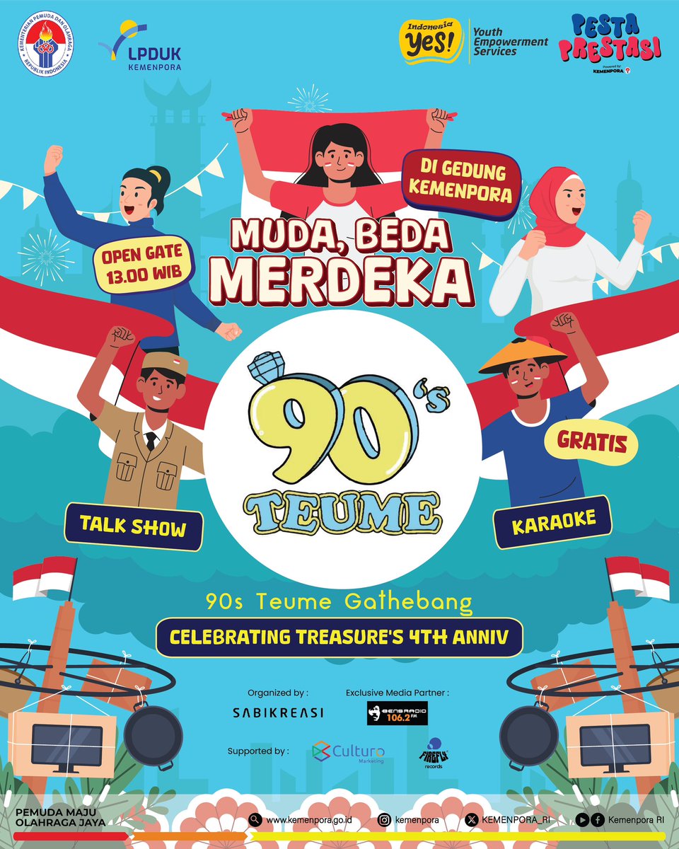 GRATISSS!
📍Gedung Kemenpora (seberang Indonesia Arena)
🕖 Open Gate jam 13.00 WIB
Noraebang start 19.00-21.00 WIB